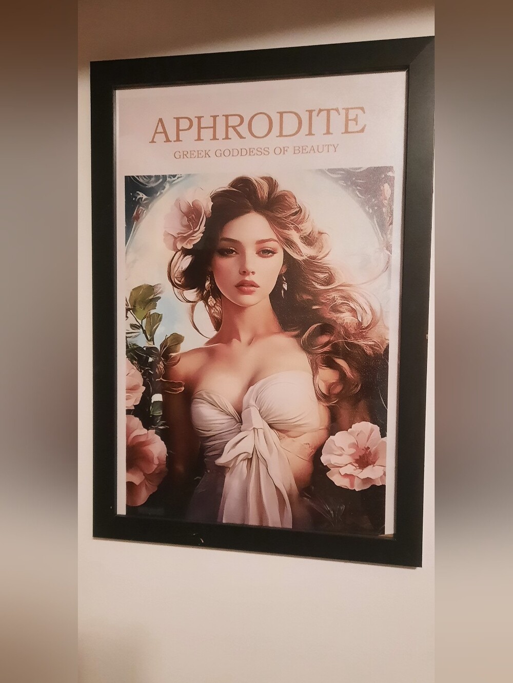 Aphrodite Wall Art Print in Blush and Cream - Framed Home Art